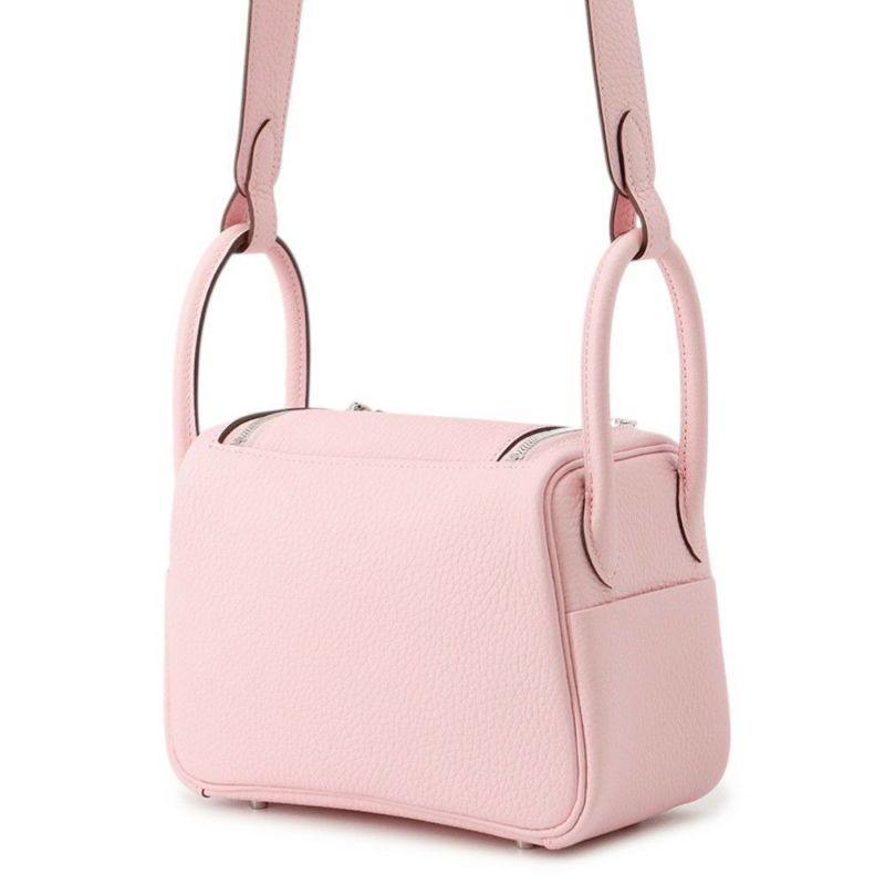 エルメス リンディ ミニ ヴェルソ ローズサクラ/グリペール/シルバー金具 トリヨンクレマンス K刻印 ２wayショルダー