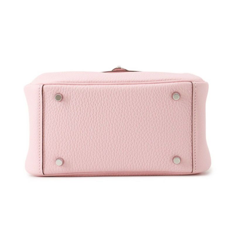 エルメス リンディ ミニ ヴェルソ ローズサクラ/グリペール/シルバー金具 トリヨンクレマンス K刻印 ２wayショルダー