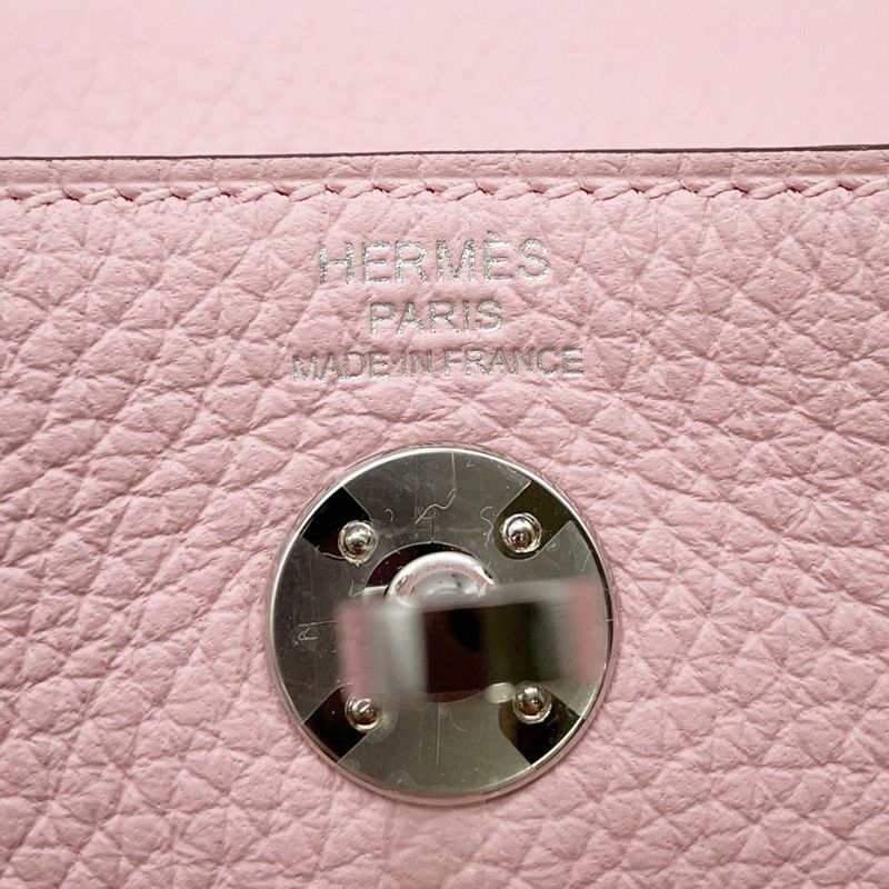 エルメス リンディ ミニ ヴェルソ ローズサクラ/グリペール/シルバー金具 トリヨンクレマンス K刻印 ２wayショルダー