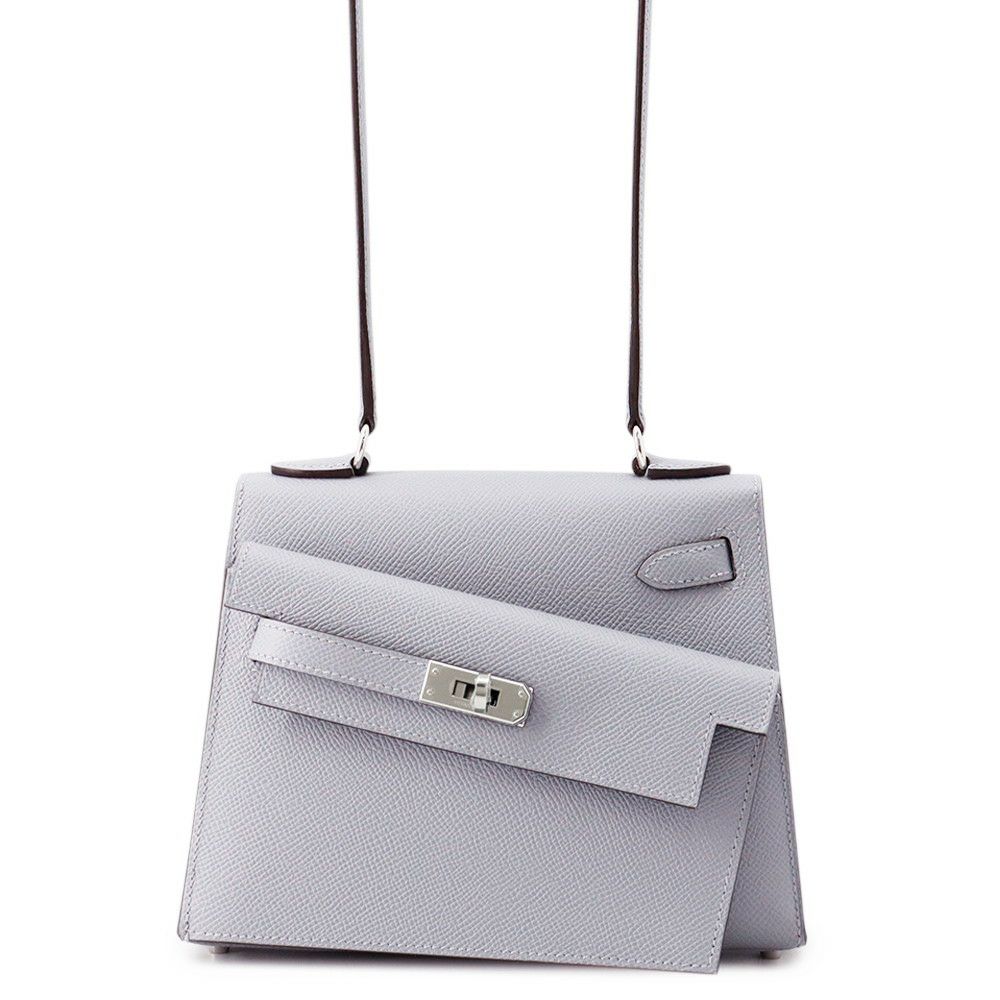 エルメス ショルダー バッグ ケリー20 無秩序 外縫い グリパンタン/シルバー金具 エプソン K刻印