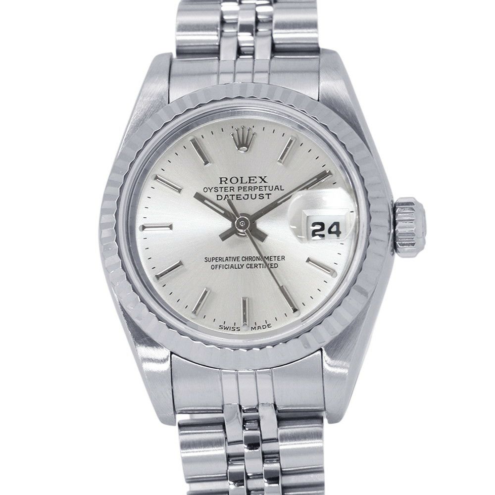 ロレックス デイトジャスト D番 SS/K18WG 79174 ROLEX 腕時計 シルバー文字盤