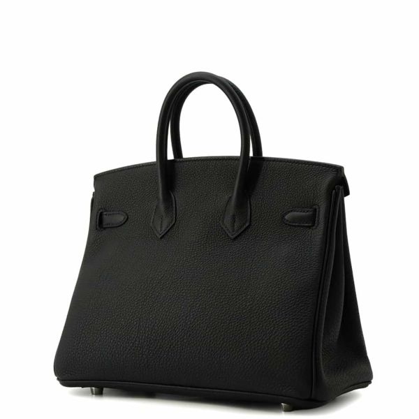 エルメス バーキン25 ブラック/シルバー金具 トゴ W刻印 HERMES Birkin ハンドバッグ 黒