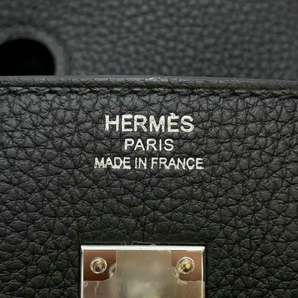 エルメス バーキン25 ブラック/シルバー金具 トゴ W刻印 HERMES Birkin ハンドバッグ 黒