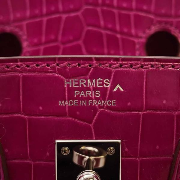 エルメス バーキン25 ローズシェヘラザード/シルバー金具 ポロサスシャイン C刻印 HERMES Birkin ハンドバッグ