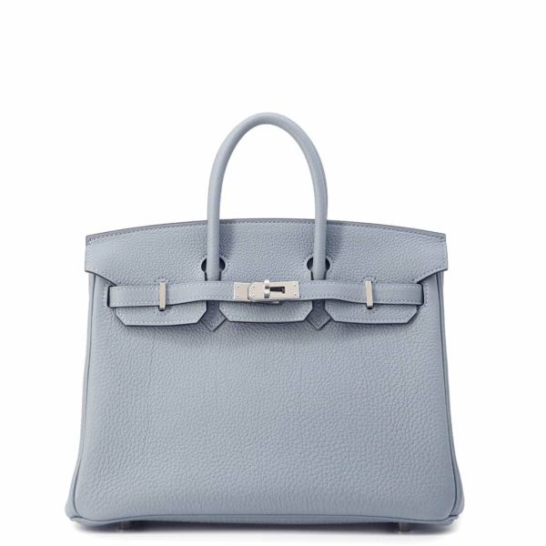 エルメス バーキン25 ヴェルソ ブルーラン/ベージュドゥワイマール/シルバー金具 トゴ U刻印 HERMES Birkin