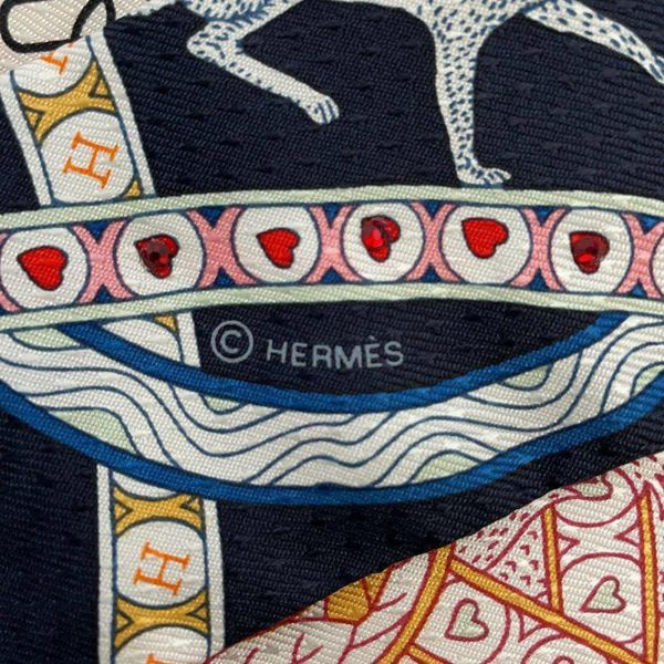 エルメス スカーフ ツイリー ビジュー ピケ ハートのクイーン Dame de Coeur HERMES シルクツイル 2022年秋冬 黒