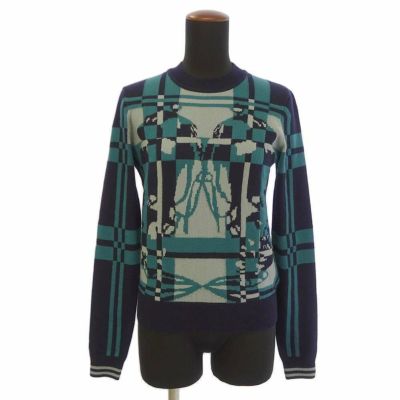 エルメス ニット Hロゴ デザイン セーター ウール レディースサイズ38 