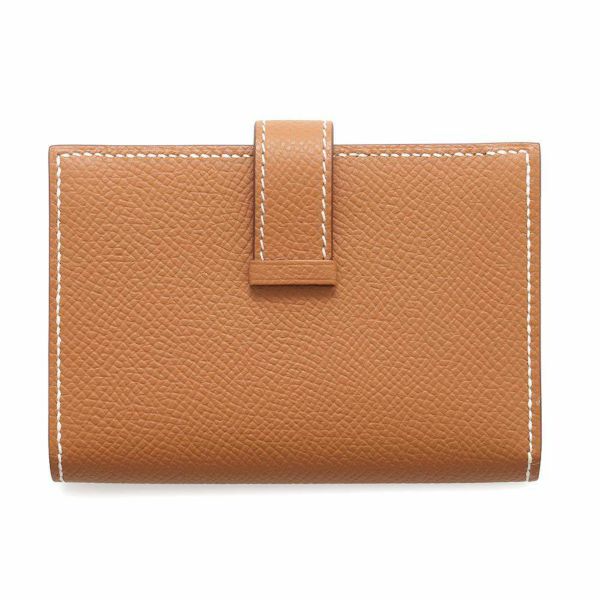 エルメス カードケース ベアン ミニ ゴールド/ゴールド金具 エプソン B刻印 HERMES 名刺入れ