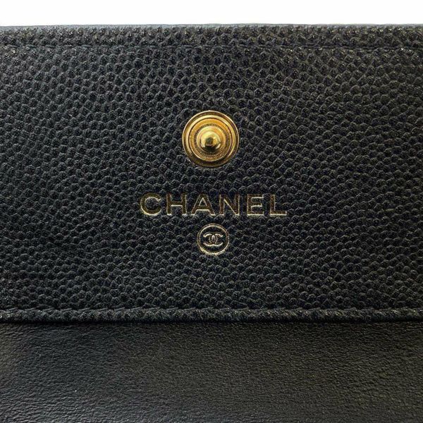 シャネル 三つ折り財布 ボーイシャネル ココマーク スモール ウォレット キャビアスキン A80734 CHANEL 財布 黒