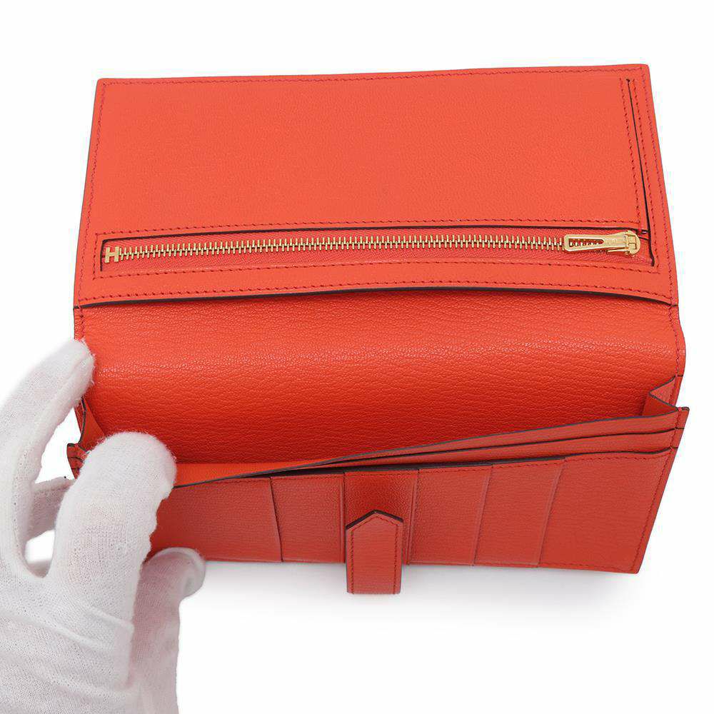 エルメス 長財布 ベアンスフレ カプシーヌ/ゴールド金具 シェブルミゾル A刻印 HERMES 財布