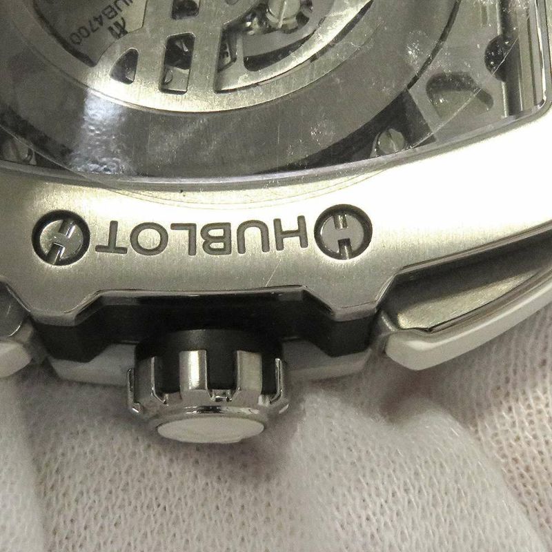 ウブロ スピリット オブ ビッグ・バン チタニウム ホワイト 日本限定 601NE.0172.LR.JPN17 HUBLOT シルバー/スケルトン文字盤