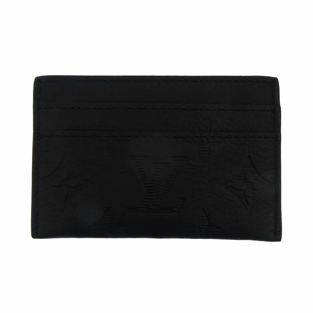 ルイヴィトン カードケース モノグラム・シャドウ ポルト・カルト・ダブル M81415 LOUIS VUITTON 黒