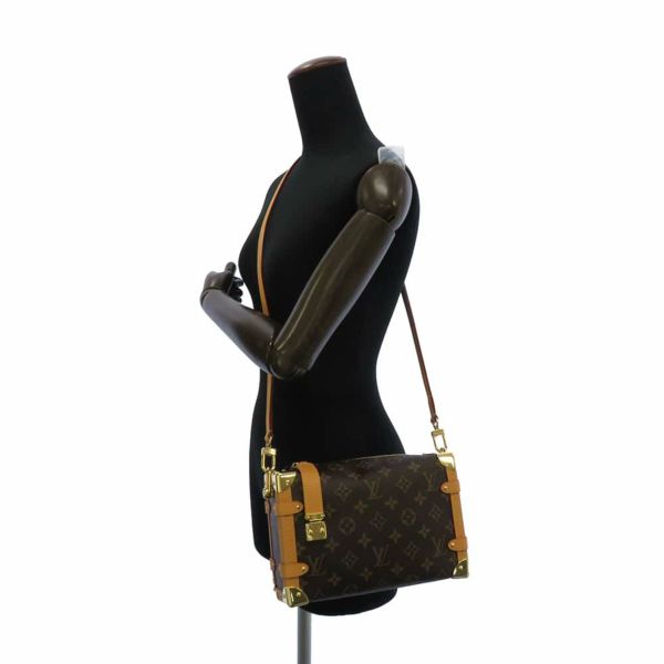 ルイヴィトン ショルダーバッグ モノグラム サイドトランク M46358 LOUIS VUITTON ブラウン