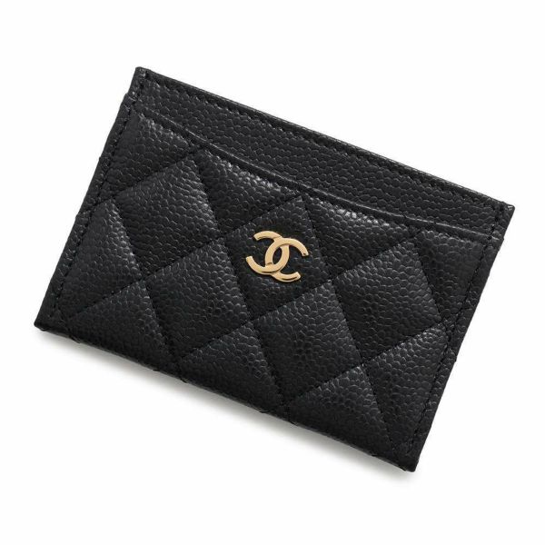 シャネル カードケース クラシック マトラッセ ココマーク キャビアスキン AP0213 CHANEL 定期入れ 名刺入れ パスケース 黒