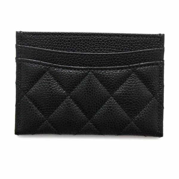 シャネル カードケース クラシック マトラッセ ココマーク キャビアスキン AP0213 CHANEL 定期入れ 名刺入れ パスケース 黒