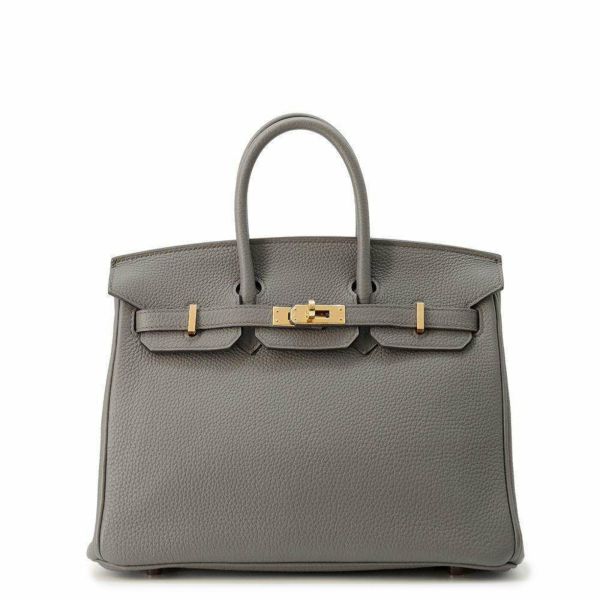 エルメス バーキン25 エタン/ピンクゴールド金具 トゴ D刻印 HERMES Birkin ハンドバッグ