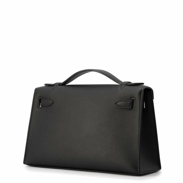 エルメス ハンドバッグ ポシェットケリー ブラック/ゴールド金具 スイフト W刻印 HERMES 黒