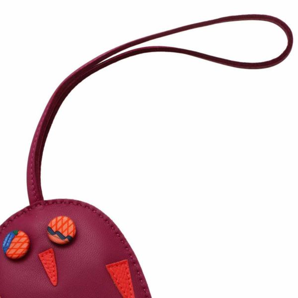 エルメス バッグチャーム プティアッシュ フクロウ ルビー
