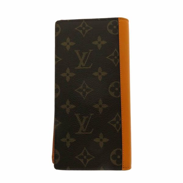 ルイヴィトン 長財布 モノグラム・マカサー ポルトフォイユ・ブラザ NM M82551 LOUIS VUITTON ブラウン/オレンジ