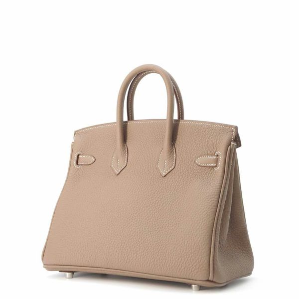 エルメス バーキン25 エトゥープ/シルバー金具 トゴ W刻印 HERMES Birkin ハンドバッグ