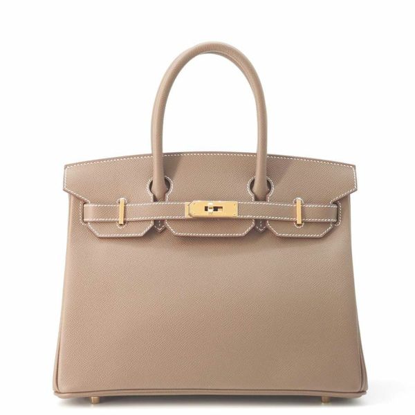 エルメス バーキン30 エトゥープ/ゴールド金具 エプソン W刻印 HERMES Birkin ハンドバッグ