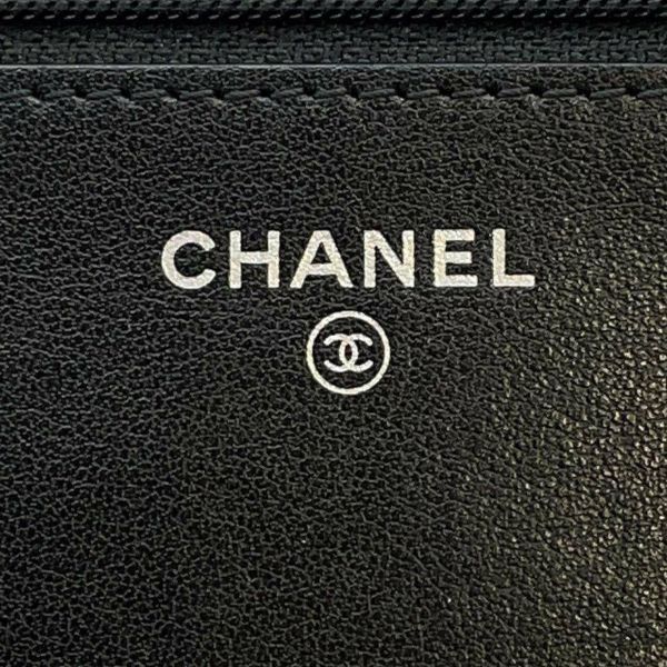 シャネル チェーンウォレット シェブロン Vステッチ ココマーク カーフスキン A70230 CHANEL 財布 黒