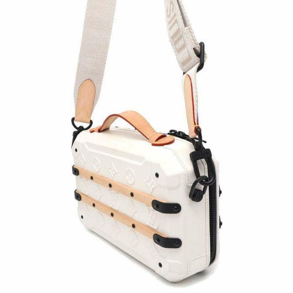 ルイヴィトン ショルダーバッグ カーフレザー フューチャー・トランク M21950 LOUIS VUITTON ハンドバッグ 白 黒