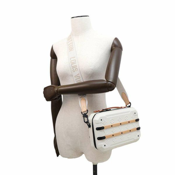 ルイヴィトン ショルダーバッグ カーフレザー フューチャー・トランク M21950 LOUIS VUITTON ハンドバッグ 白 黒