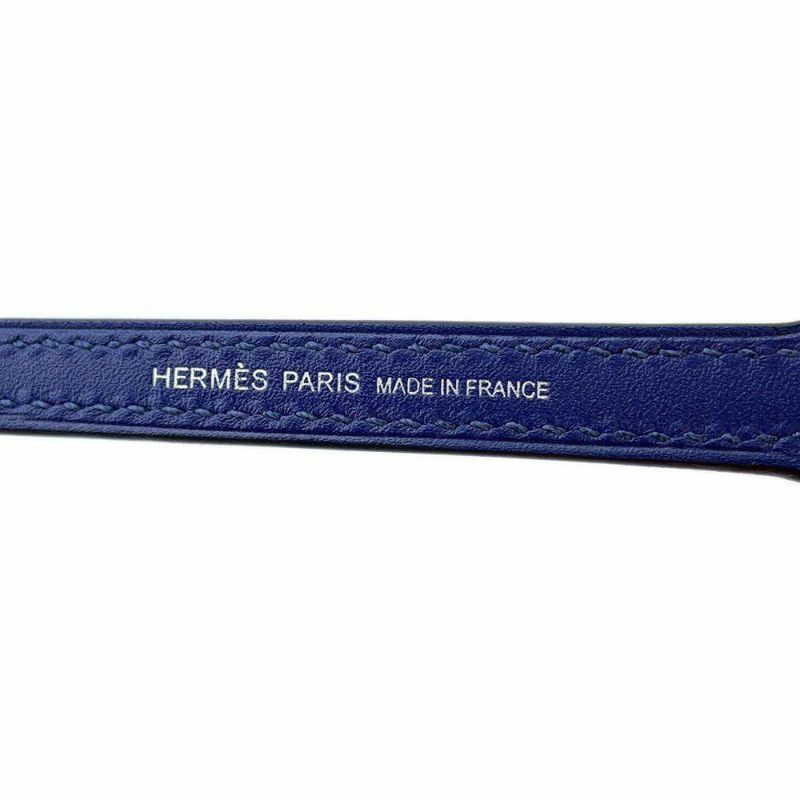 エルメス ロックチャーム ブルーサフィール/バンブー/ヴェールフィズ/ルージュピマン/シルバー金具 タデラクト/シェーブル B刻印