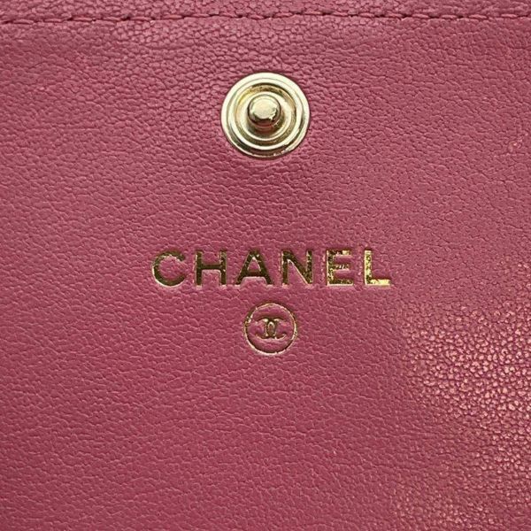 シャネル チェーンカードケース マドモアゼル マトラッセ ココマーク ラムスキン CHANEL 財布