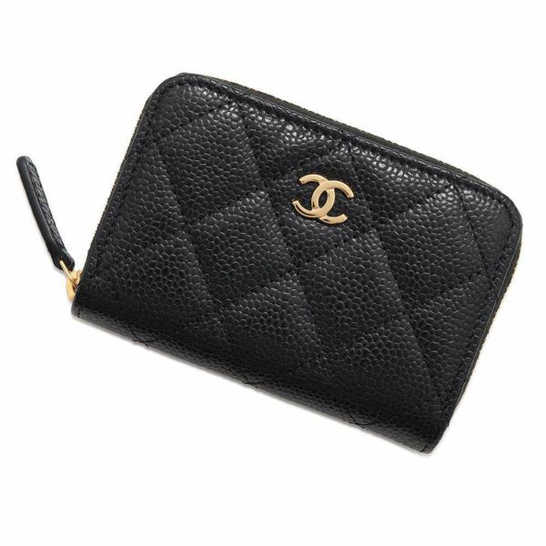 シャネル コインケース マトラッセ ココマーク キャビアスキン AP0216 CHANEL 財布 黒