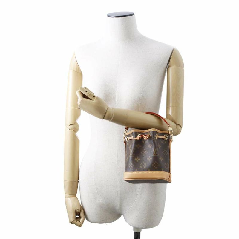 ルイヴィトン ハンドバッグ モノグラム ナノ・ノエ M81266 LOUIS VUITTON ブラウン 2wayショルダーバッグ