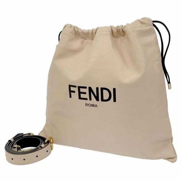 FENDI フェンディロゴデザインレザーショルダーバッグ