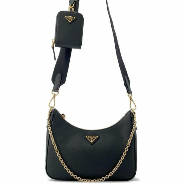 プラダ ショルダーバッグ サフィアーノ リエディション 2005 レザー 1BH204 PRADA バッグ 黒