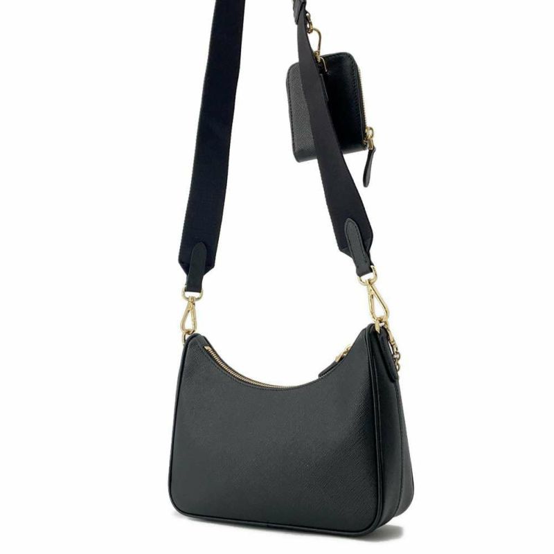 プラダ ショルダーバッグ サフィアーノ リエディション 2005 レザー 1BH204 PRADA バッグ 黒