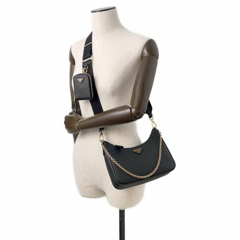 プラダ ショルダーバッグ サフィアーノ リエディション 2005 レザー 1BH204 PRADA バッグ 黒