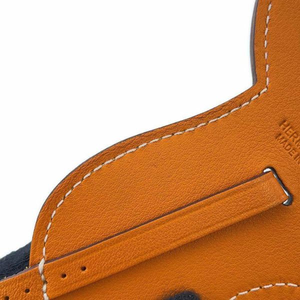 エルメス バッグチャーム パドックセル オレンジ/シルバー金具 スイフト HERMES