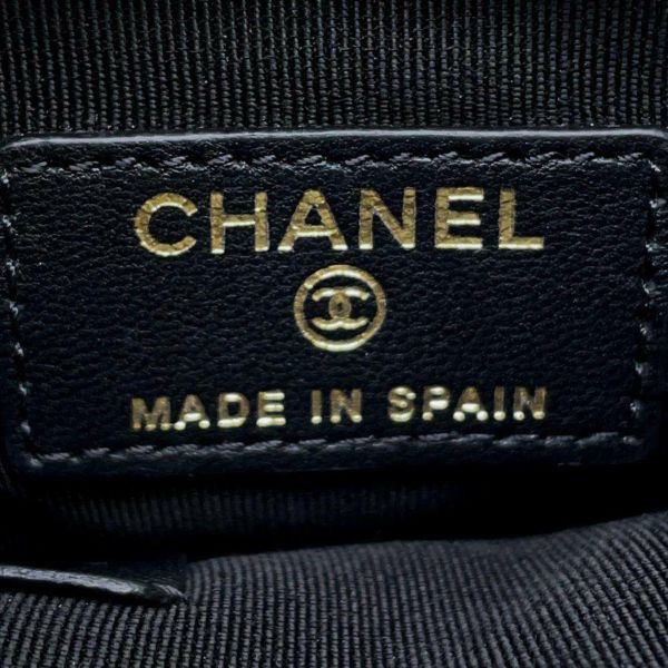 シャネル チェーンショルダーバッグ マトラッセ ココマーク ラムスキン AP2547 CHANEL ミニポシェット 黒