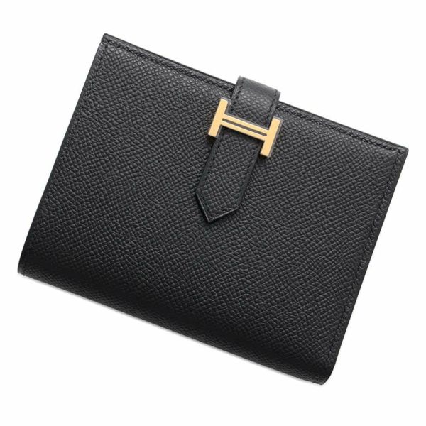 エルメス 二つ折り財布 ベアンコンパク ブラック/ゴールド金具 エプソン W刻印 HERMES 黒 | 中古・新品ブランド販売ギャラリーレア公式通販