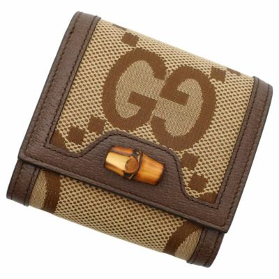 グッチ 二つ折り財布 ロゴ キャンバス レザー 625601 GUCCI 財布