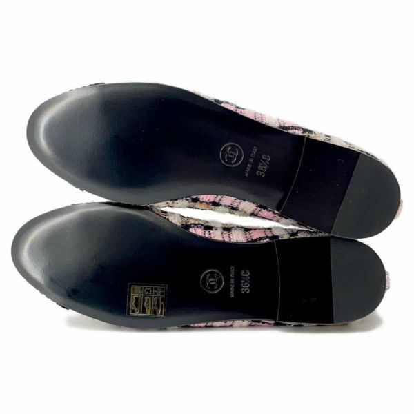 シャネル パンプス ココマーク リボン バレエシューズ レディースサイズ36 1/2C G02819 CHANEL フラットシューズ 靴 黒