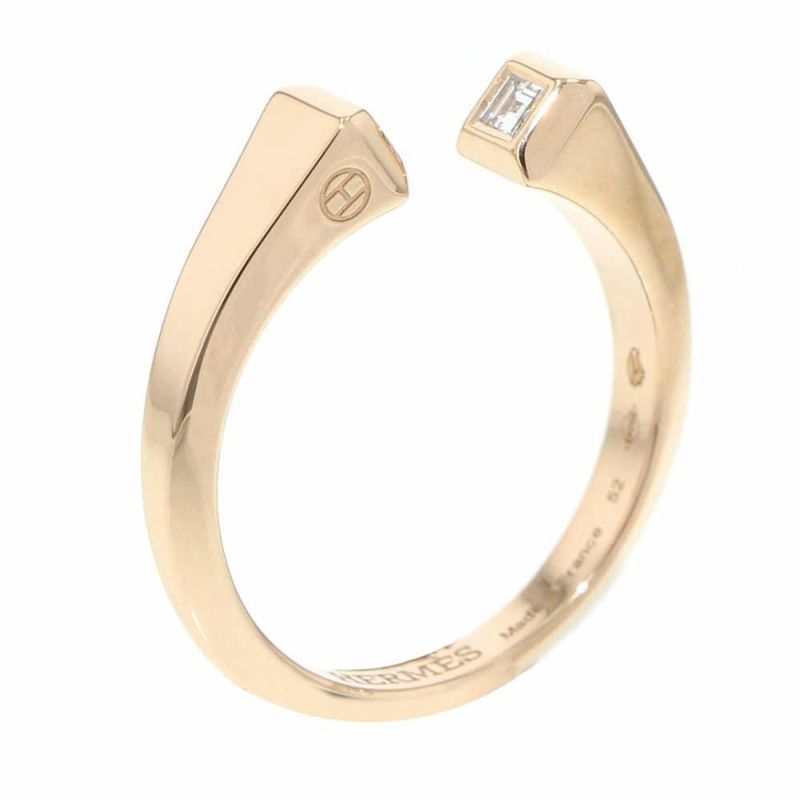 エルメス リング クルー・ド・フォルジュ リング PM ダイヤモンド 2P 0.1ct K18PG リングサイズ52 HERMES ジュエリー 指輪