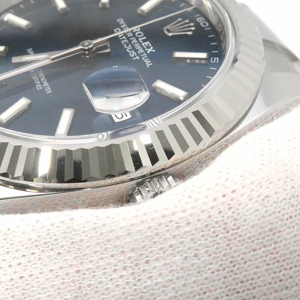 ロレックス デイトジャスト41 SS/K18WG ランダムシリアル ルーレット 126334 ROLEX 腕時計 ブライトブルー文字盤