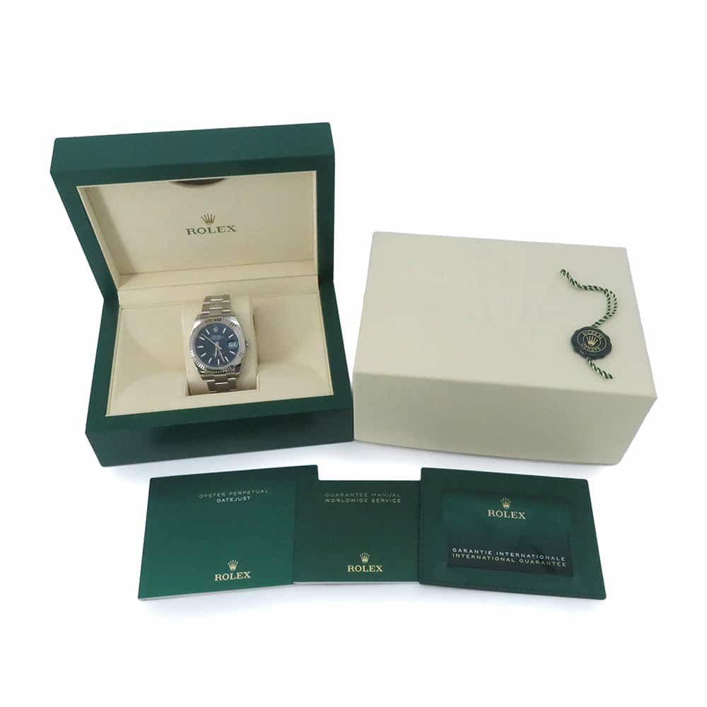 ロレックス デイトジャスト41 SS/K18WG ランダムシリアル ルーレット 126334 ROLEX 腕時計 ブライトブルー文字盤