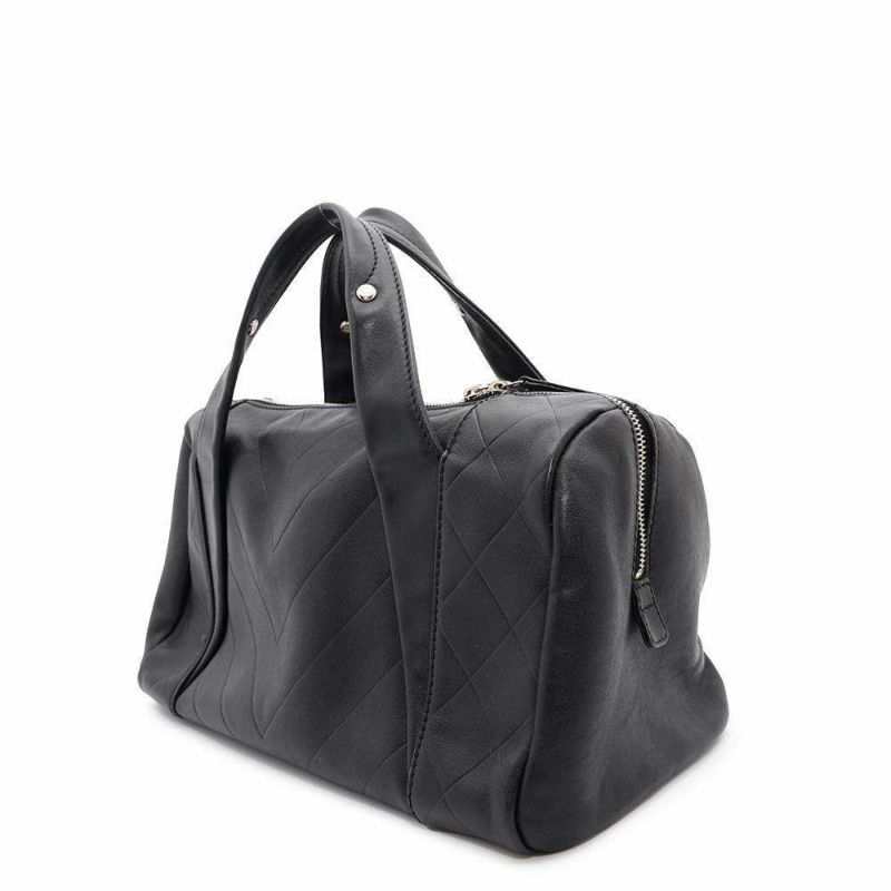 シャネル ハンドバッグ  ココマーク シェブロン A30899 CHANEL バッグ Vステッチ ミニボストンバッグ 黒