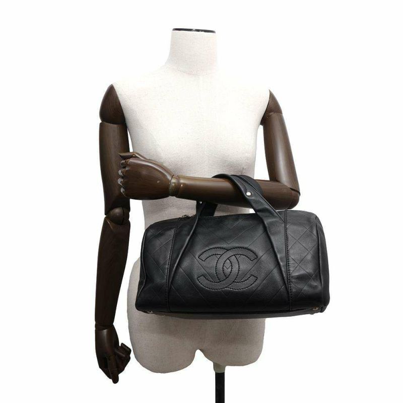 シャネル ハンドバッグ  ココマーク シェブロン A30899 CHANEL バッグ Vステッチ ミニボストンバッグ 黒