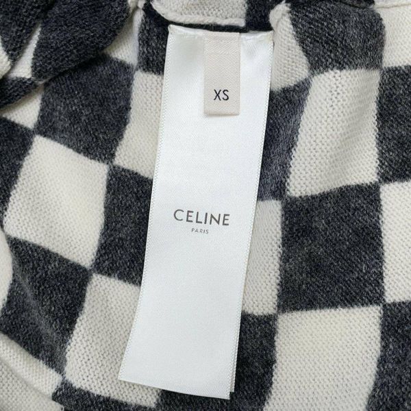 セリーヌ ニット ロゴ ポロシャツ メンズサイズXS 2A364997D CELINE トップス 白 黒
