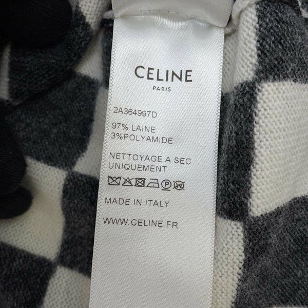 セリーヌ ニット ロゴ ポロシャツ メンズサイズXS 2A364997D CELINE トップス 白 黒