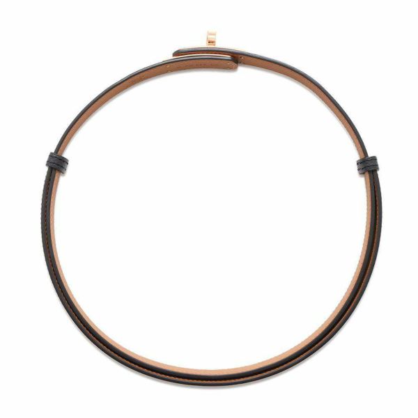 エルメス ケリーベルト ブラック/ピンクゴールド金具 エプソン W刻印 HERMES 黒