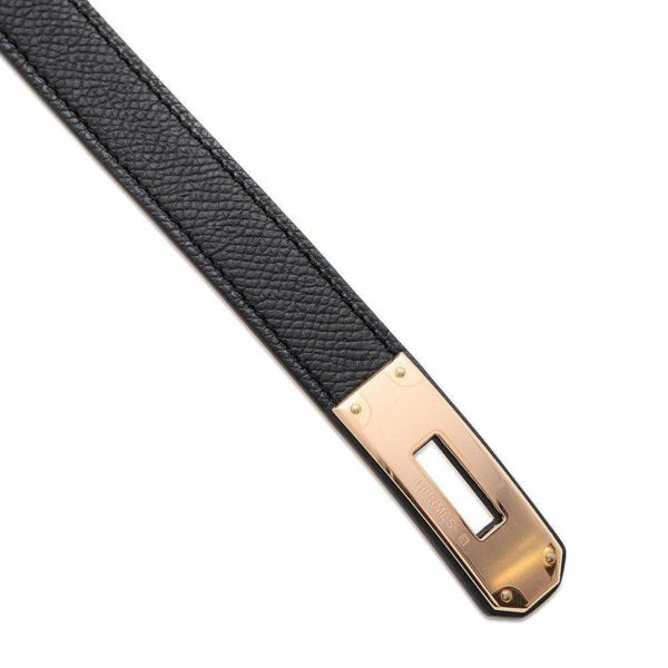 エルメス ケリーベルト ブラック/ピンクゴールド金具 エプソン W刻印 HERMES 黒